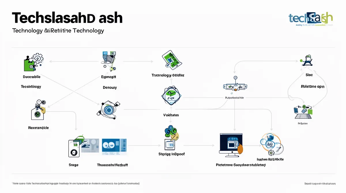 techsslaash modern technology ecosystem visual with abstract interfaces and digital innovation elements